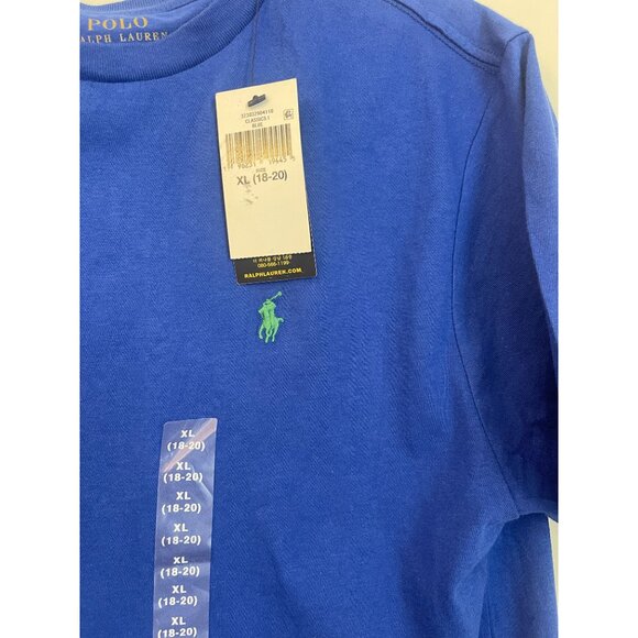 Polo Ralph Lauren Pony Cotton Crewneck Blue T-Shirt - Picture 3 of 4